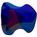 Blue Abstract 1118 - Groovy Blue And Purple Art Head Support Cushion View3