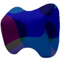 Blue Abstract 1118 - Groovy Blue And Purple Art Head Support Cushion View4