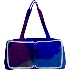 Blue Abstract 1118 - Groovy Blue And Purple Art Multi Function Bag by KorokStudios