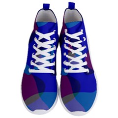 Blue Abstract 1118 - Groovy Blue And Purple Art Men s Lightweight High Top Sneakers by KorokStudios