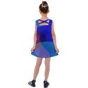 Blue Abstract 1118 - Groovy Blue And Purple Art Kids  Cross Back Dress View2