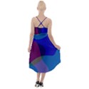 Blue Abstract 1118 - Groovy Blue And Purple Art High-Low Halter Chiffon Dress  View2