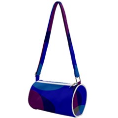 Blue Abstract 1118 - Groovy Blue And Purple Art Mini Cylinder Bag by KorokStudios