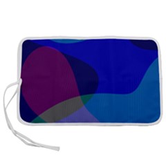 Blue Abstract 1118 - Groovy Blue And Purple Art Pen Storage Case (s) by KorokStudios