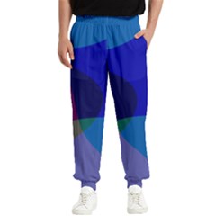 Blue Abstract 1118 - Groovy Blue And Purple Art Men s Elastic Waist Pants by KorokStudios