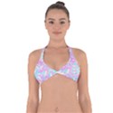 Swimwear Teal Pink Collection Halter Neck Bikini Top View1