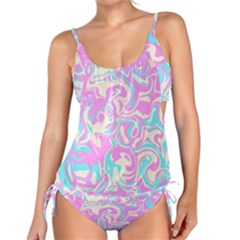 Swimwear Teal Pink Collection Tankini Set by PaperDesignNest