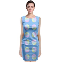 Abstract Stylish Design Pattern Blue Sleeveless Velvet Midi Dress by brightlightarts