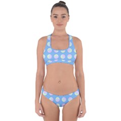 Abstract Stylish Design Pattern Blue Cross Back Hipster Bikini Set by brightlightarts