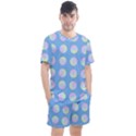 Abstract Stylish Design Pattern Blue Men s Mesh Tee and Shorts Set View1