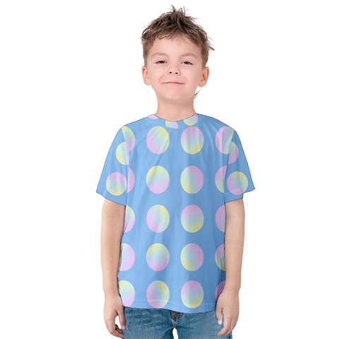 Abstract Stylish Design Pattern Blue Kids  Cotton Tee by brightlightarts