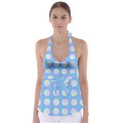 Abstract Stylish Design Pattern Blue Babydoll Tankini Top by brightlightarts