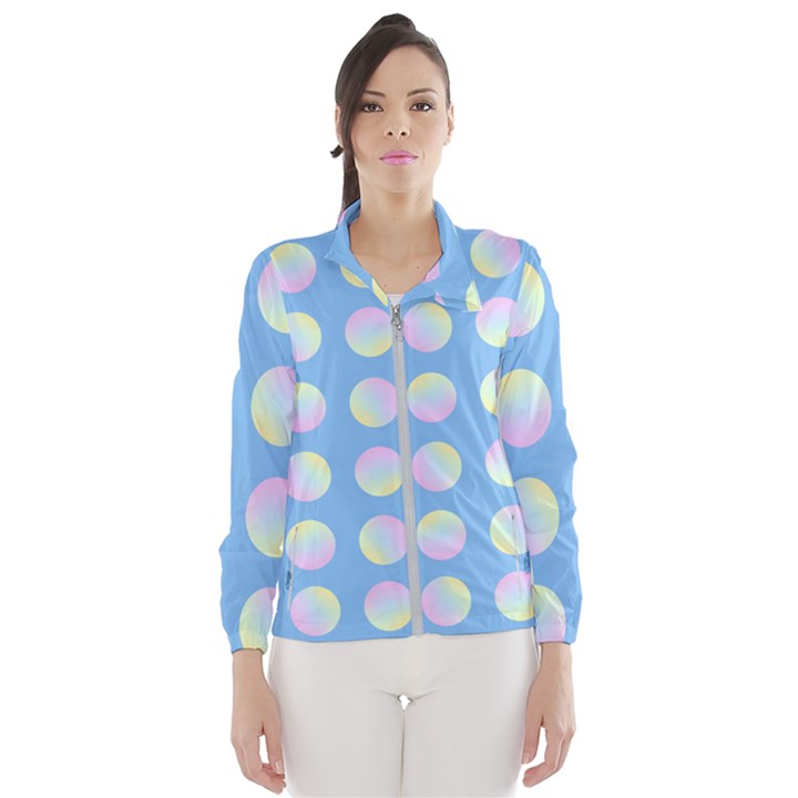 Abstract Stylish Design Pattern Blue Women s Windbreaker