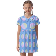 Abstract Stylish Design Pattern Blue Kids  Asymmetric Collar Dress by brightlightarts