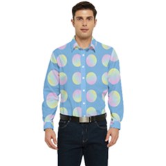 Abstract Stylish Design Pattern Blue Men s Long Sleeve  Shirt by brightlightarts