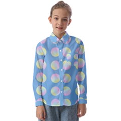 Abstract Stylish Design Pattern Blue Kids  Long Sleeve Shirt by brightlightarts