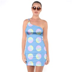 Abstract Stylish Design Pattern Blue One Soulder Bodycon Dress by brightlightarts