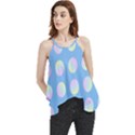 Abstract Stylish Design Pattern Blue Flowy Camisole Tank Top View1