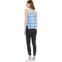 Abstract Stylish Design Pattern Blue Flowy Camisole Tank Top View2