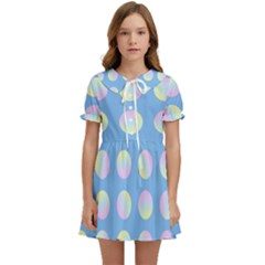 Abstract Stylish Design Pattern Blue Kids  Sweet Collar Dress by brightlightarts