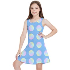 Abstract Stylish Design Pattern Blue Kids  Lightweight Sleeveless Dress by brightlightarts