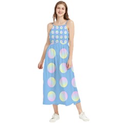 Abstract Stylish Design Pattern Blue Boho Sleeveless Summer Dress by brightlightarts