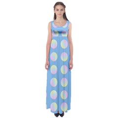 Abstract Stylish Design Pattern Blue Empire Waist Maxi Dress by brightlightarts