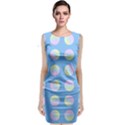 Abstract Stylish Design Pattern Blue Classic Sleeveless Midi Dress View1