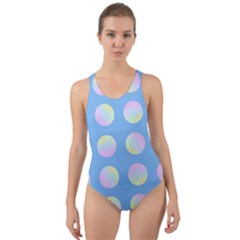 Abstract Stylish Design Pattern Blue Cut-out Back One Piece Swimsuit by brightlightarts