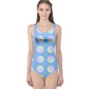 Abstract Stylish Design Pattern Blue One Piece Swimsuit View1