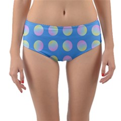 Abstract Stylish Design Pattern Blue Reversible Mid-waist Bikini Bottoms by brightlightarts