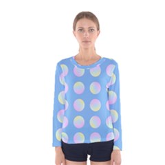 Abstract Stylish Design Pattern Blue Women s Long Sleeve Tee