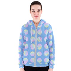 Abstract Stylish Design Pattern Blue Women s Zipper Hoodie