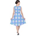 Abstract Stylish Design Pattern Blue V-Neck Midi Sleeveless Dress  View2