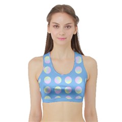 Abstract Stylish Design Pattern Blue Sports Bra With Border by brightlightarts