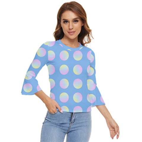 Abstract Stylish Design Pattern Blue Bell Sleeve Top by brightlightarts