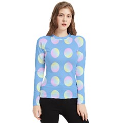 Abstract Stylish Design Pattern Blue Women s Long Sleeve Rash Guard by brightlightarts