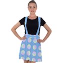 Abstract Stylish Design Pattern Blue Velvet Suspender Skater Skirt View1