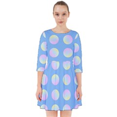 Abstract Stylish Design Pattern Blue Smock Dress by brightlightarts