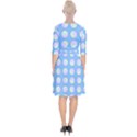 Abstract Stylish Design Pattern Blue Wrap Up Cocktail Dress View2