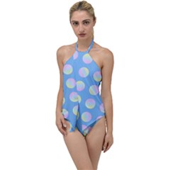 Abstract Stylish Design Pattern Blue Go With The Flow One Piece Swimsuit by brightlightarts