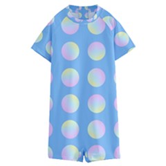 Abstract Stylish Design Pattern Blue Kids  Boyleg Half Suit Swimwear