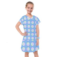 Abstract Stylish Design Pattern Blue Kids  Drop Waist Dress by brightlightarts