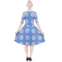 Abstract Stylish Design Pattern Blue Quarter Sleeve A-Line Dress View2