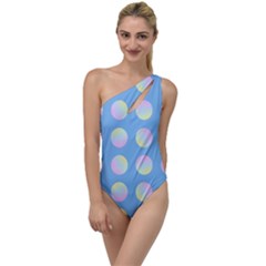 Abstract Stylish Design Pattern Blue To One Side Swimsuit by brightlightarts