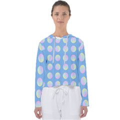 Abstract Stylish Design Pattern Blue Women s Slouchy Sweat