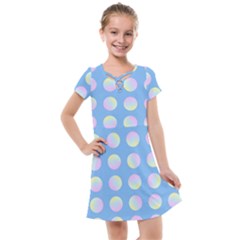 Abstract Stylish Design Pattern Blue Kids  Cross Web Dress