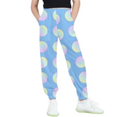 Abstract Stylish Design Pattern Blue Kids  Elastic Waist Pants by brightlightarts