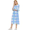 Abstract Stylish Design Pattern Blue Double Cuff Midi Dress View2