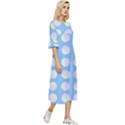 Abstract Stylish Design Pattern Blue Double Cuff Midi Dress View3